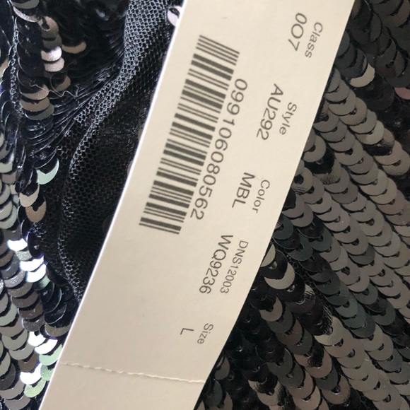 J Crew New With Tags Size L black sequin cami with tulle trim. - Picture 5 of 9